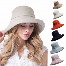 Mujer&apos;s AntiUV Fashion Wide Brim Summer Beach Cotton Sun Bucket Hat T204  eb-13274266